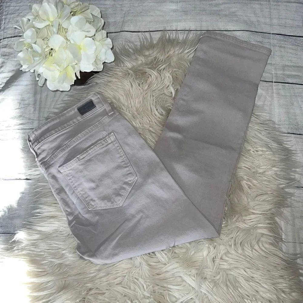 Paige Jeans James Crop Stone Gray Distressed Stretch Denim Jeans sz 27